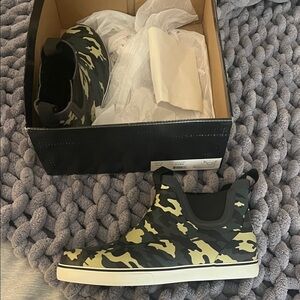 Mens Camouflage Slip-On Ankle Boots- Brand new